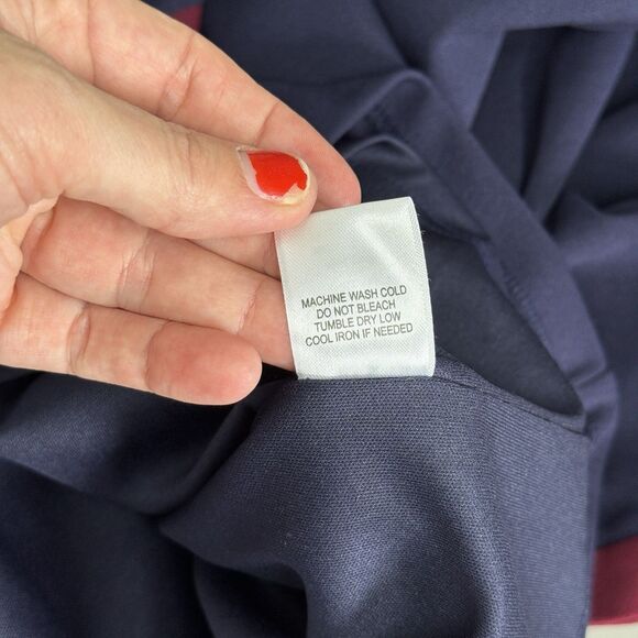 Alexia Admor Flare Sleeve Shift Dress M Blue Burgundy Mod Retro MCM Gogo Party - Picture 13 of 13